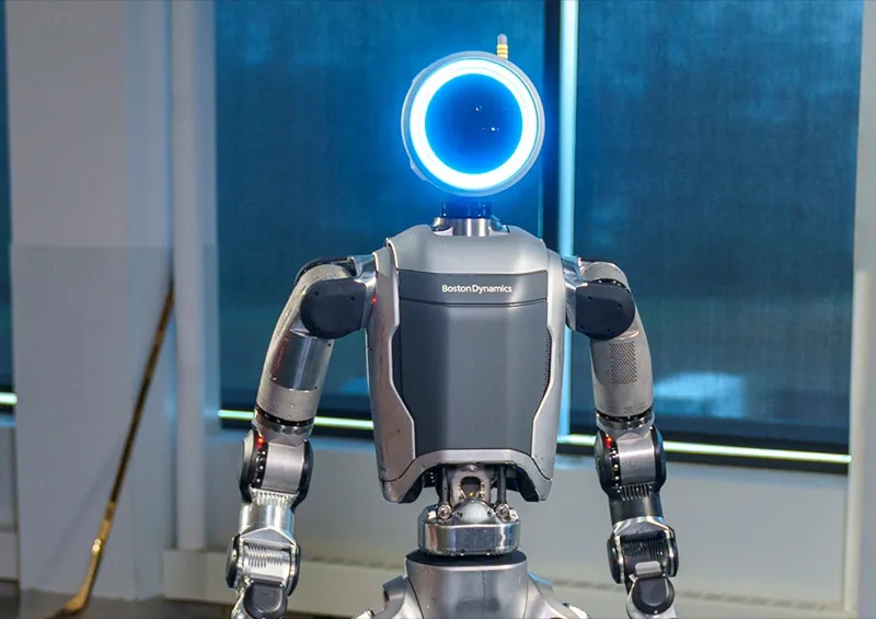 Boston Dynamics Atlas electric humanoid robot showing industrial-grade hardware reliability and serviceability