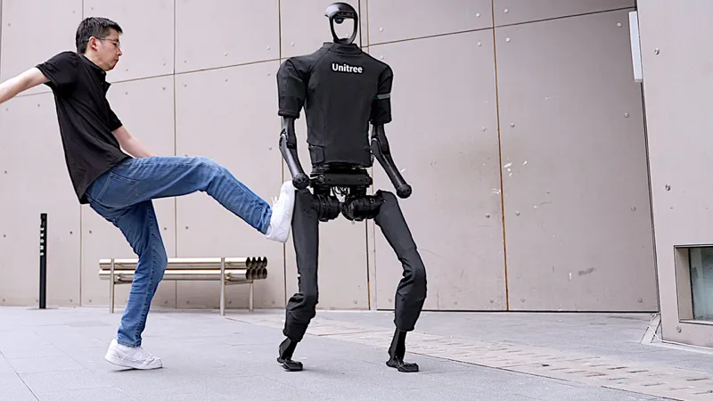 Unitree H1 humanoid robot image illustrating the speed-first hardware profile that mattered in the Beijing humanoid marathon
