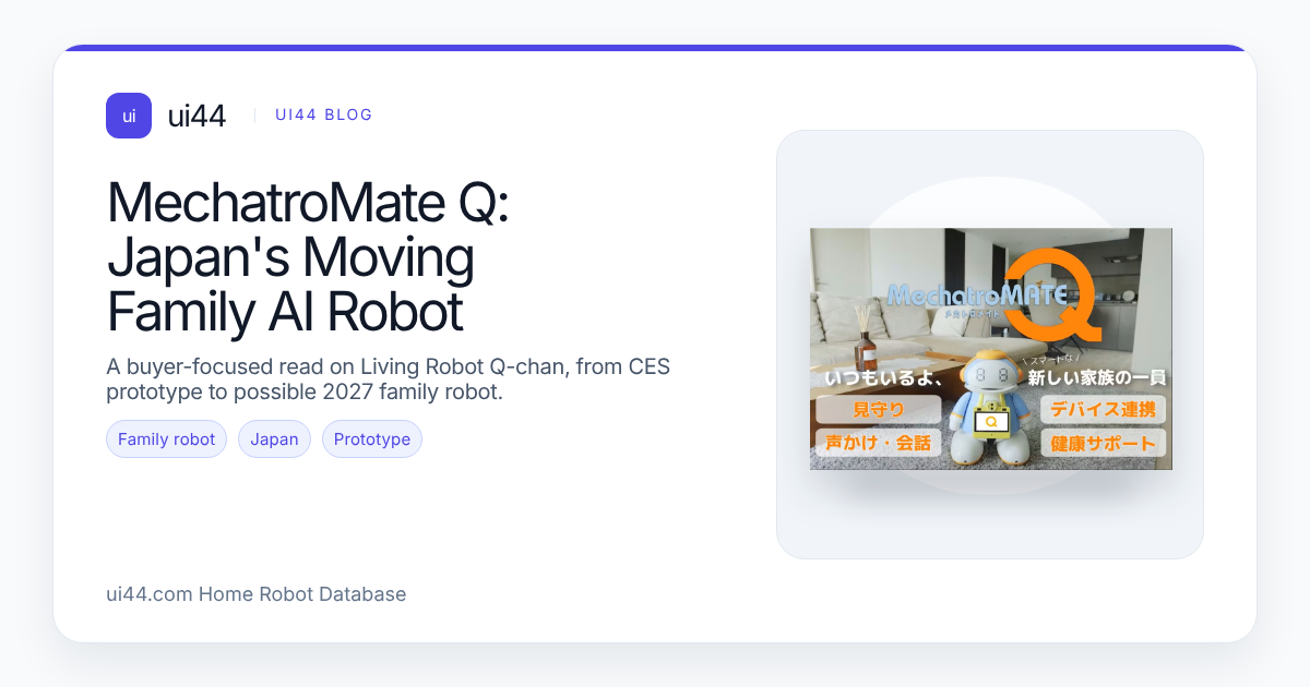 MechatroMate Q: Japan's Moving Family AI Robot