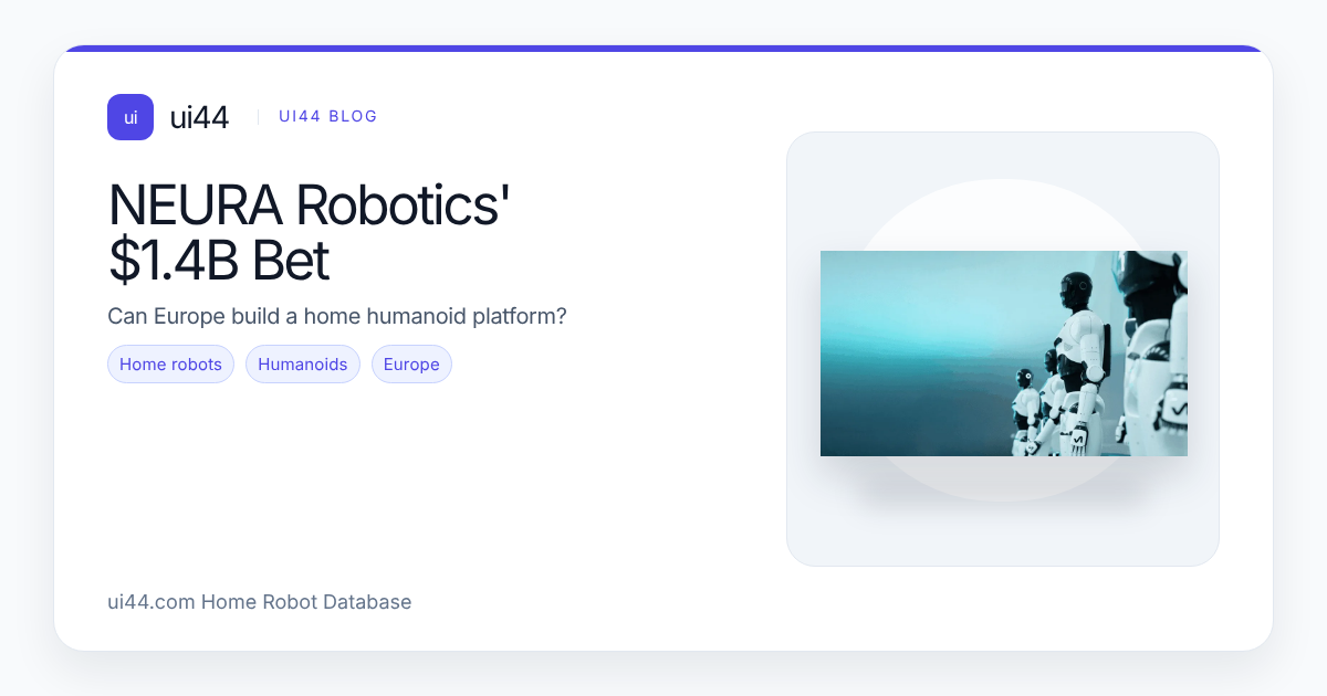NEURA's $1.4B Bet on European Home Humanoids